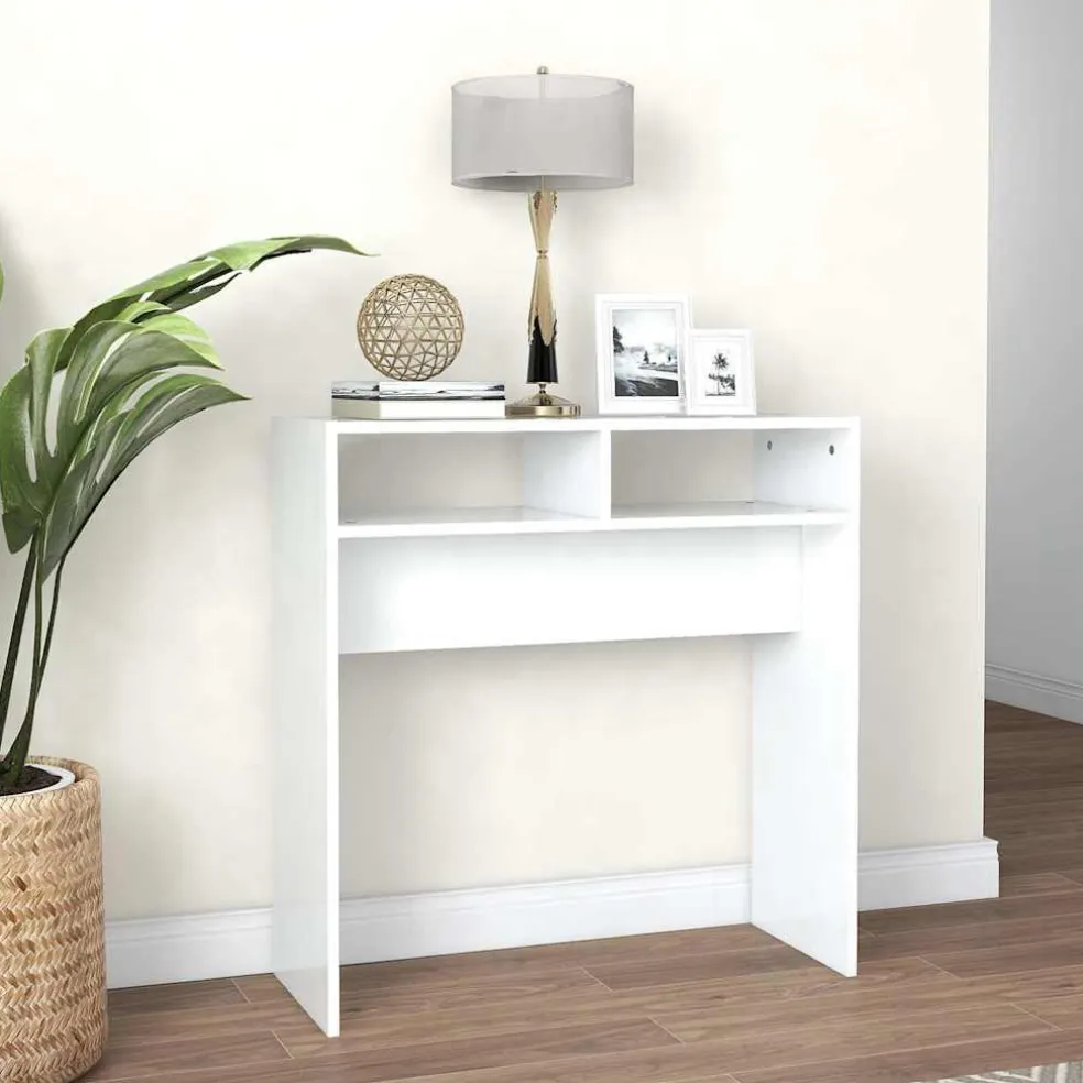 vidaXL Wandtafel 78x30x80 cm bewerkt hout wit
