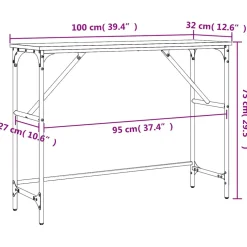 vidaXL Wandtafel 100x32x75 cm bewerkt hout gerookt eikenkleurig