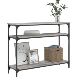 vidaXL Wandtafel 100x29x75 cm bewerkt hout grijs sonoma eikenkleurig