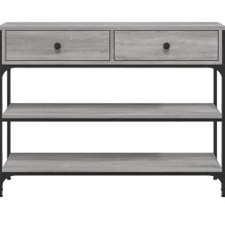 vidaXL Wandtafel 100x25x75 cm bewerkt hout grijs sonoma eikenkleurig