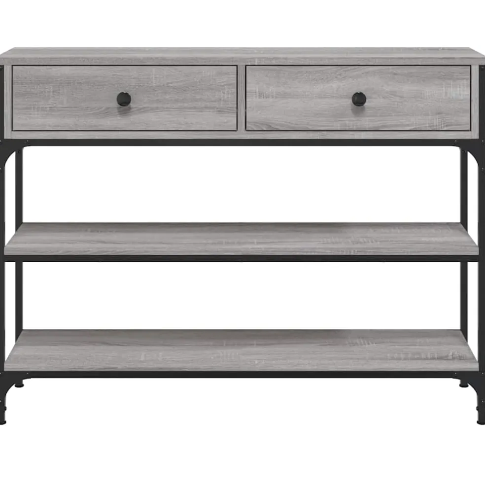 vidaXL Wandtafel 100x25x75 cm bewerkt hout grijs sonoma eikenkleurig