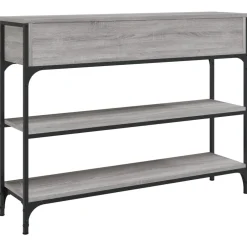 vidaXL Wandtafel 100x25x75 cm bewerkt hout grijs sonoma eikenkleurig