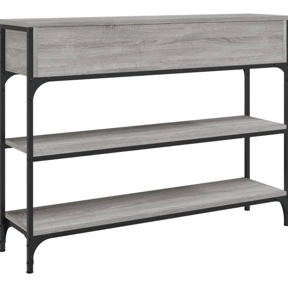 vidaXL Wandtafel 100x25x75 cm bewerkt hout grijs sonoma eikenkleurig