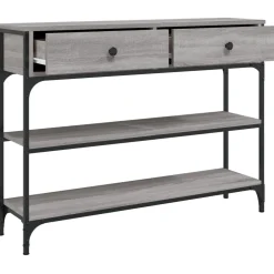 vidaXL Wandtafel 100x25x75 cm bewerkt hout grijs sonoma eikenkleurig