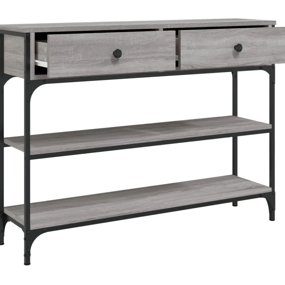 vidaXL Wandtafel 100x25x75 cm bewerkt hout grijs sonoma eikenkleurig