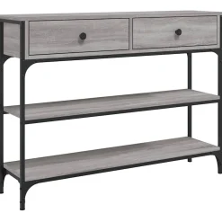 vidaXL Wandtafel 100x25x75 cm bewerkt hout grijs sonoma eikenkleurig