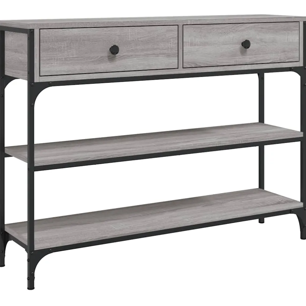 vidaXL Wandtafel 100x25x75 cm bewerkt hout grijs sonoma eikenkleurig