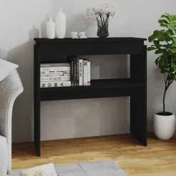 vidaXL Wandtafel 80x30x80 cm bewerkt hout zwart