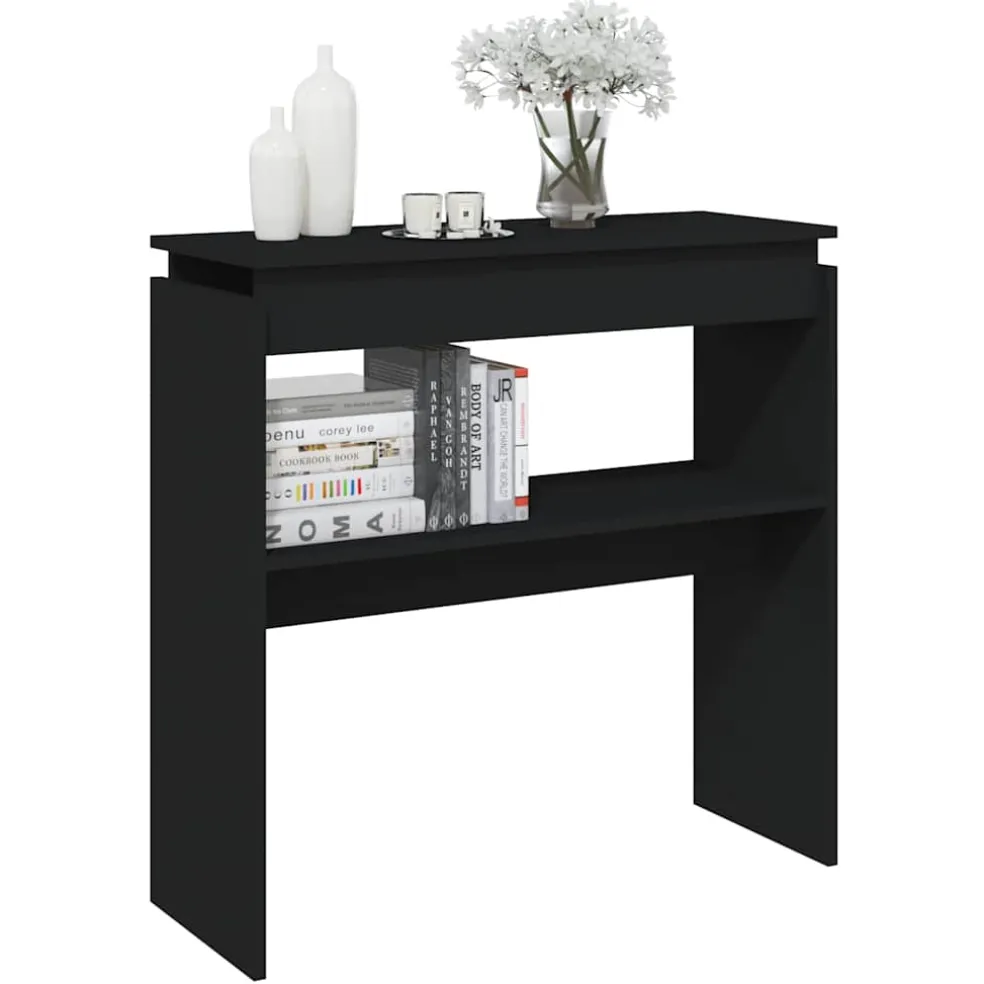 vidaXL Wandtafel 80x30x80 cm bewerkt hout zwart