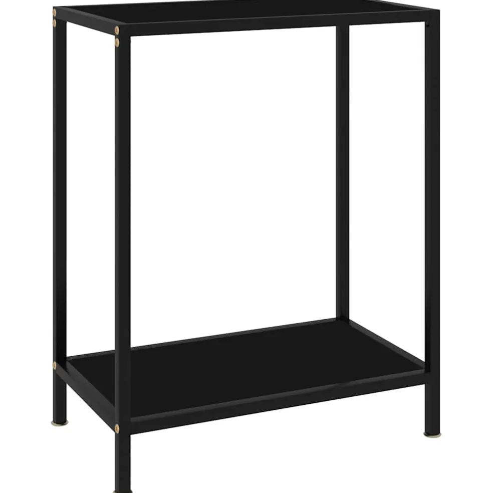 vidaXL Wandtafel 60x35x75 cm gehard glas zwart