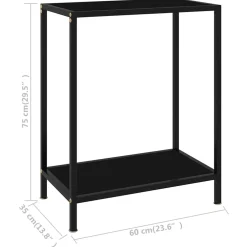 vidaXL Wandtafel 60x35x75 cm gehard glas zwart