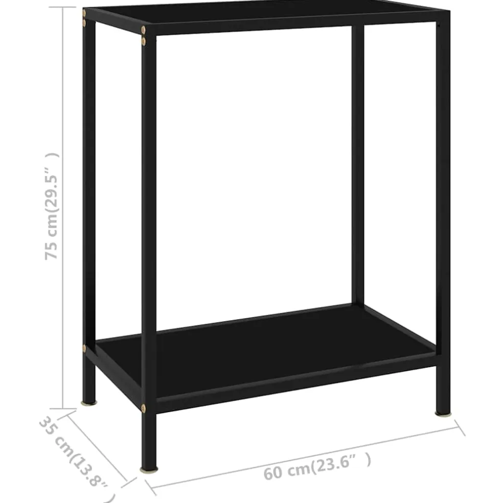 vidaXL Wandtafel 60x35x75 cm gehard glas zwart