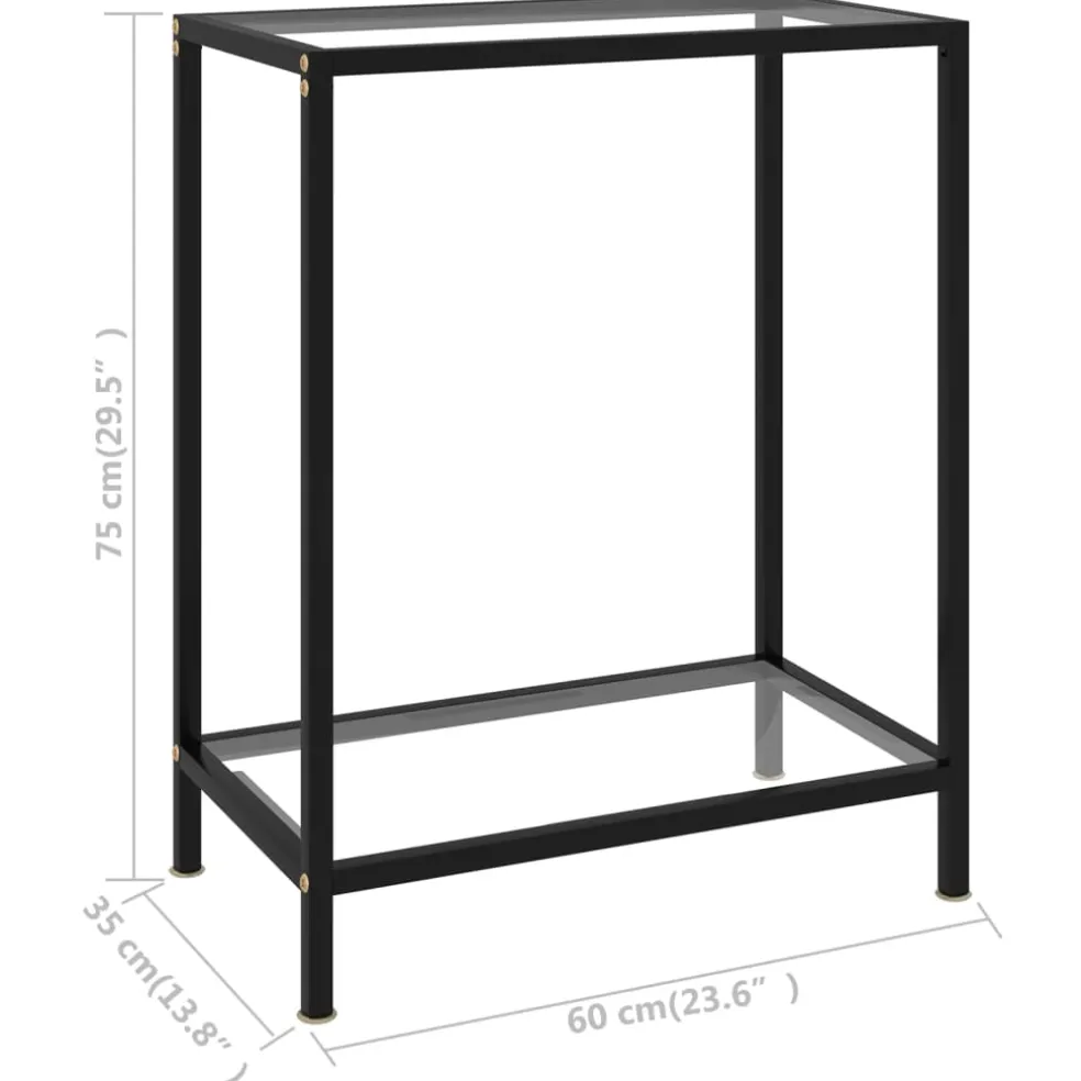vidaXL Wandtafel 60x35x75 cm gehard glas transparant
