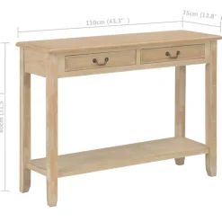 vidaXL Wandtafel 110x35x80 cm hout