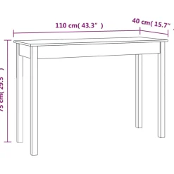 vidaXL Wandtafel 110x40x75 cm massief grenenhout