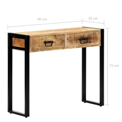 vidaXL Wandtafel 90x30x75 cm massief mangohout
