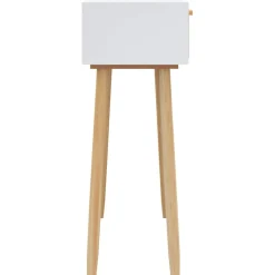 vidaXL Wandtafel 80x30x75 cm massief grenenhout en natuurlijk rattan