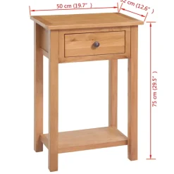 vidaXL Wandtafel 50x32x75 cm massief eikenhout