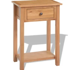 vidaXL Wandtafel 50x32x75 cm massief eikenhout