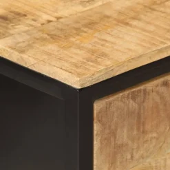 vidaXL Wandtafel 100x35x76 cm massief mangohout en ijzer