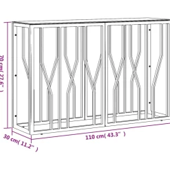 vidaXL Wandtafel 110x30x70 cm roestvrij staal en glas