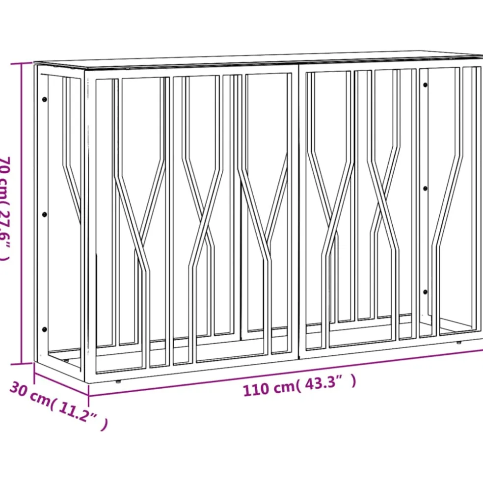 vidaXL Wandtafel 110x30x70 cm roestvrij staal en glas