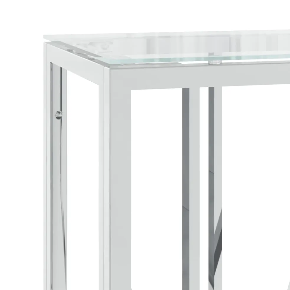vidaXL Wandtafel 110x30x70 cm roestvrij staal en glas