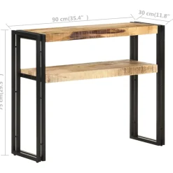 vidaXL Wandtafel 90x30x75 cm ruw mangohout