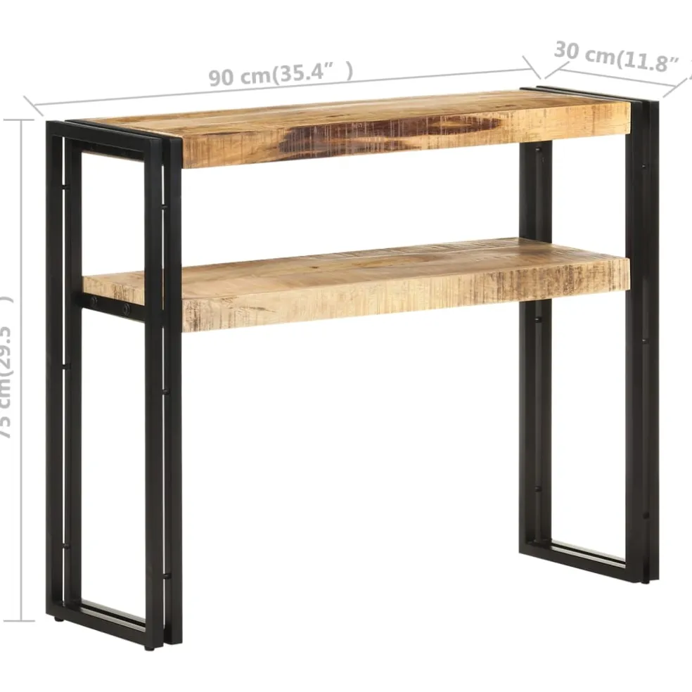 vidaXL Wandtafel 90x30x75 cm ruw mangohout