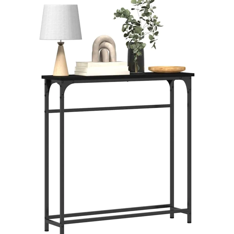 vidaXL Wandtafel Zwart Eiken 75 x 19,5 x 75 cm Bewerkt hout