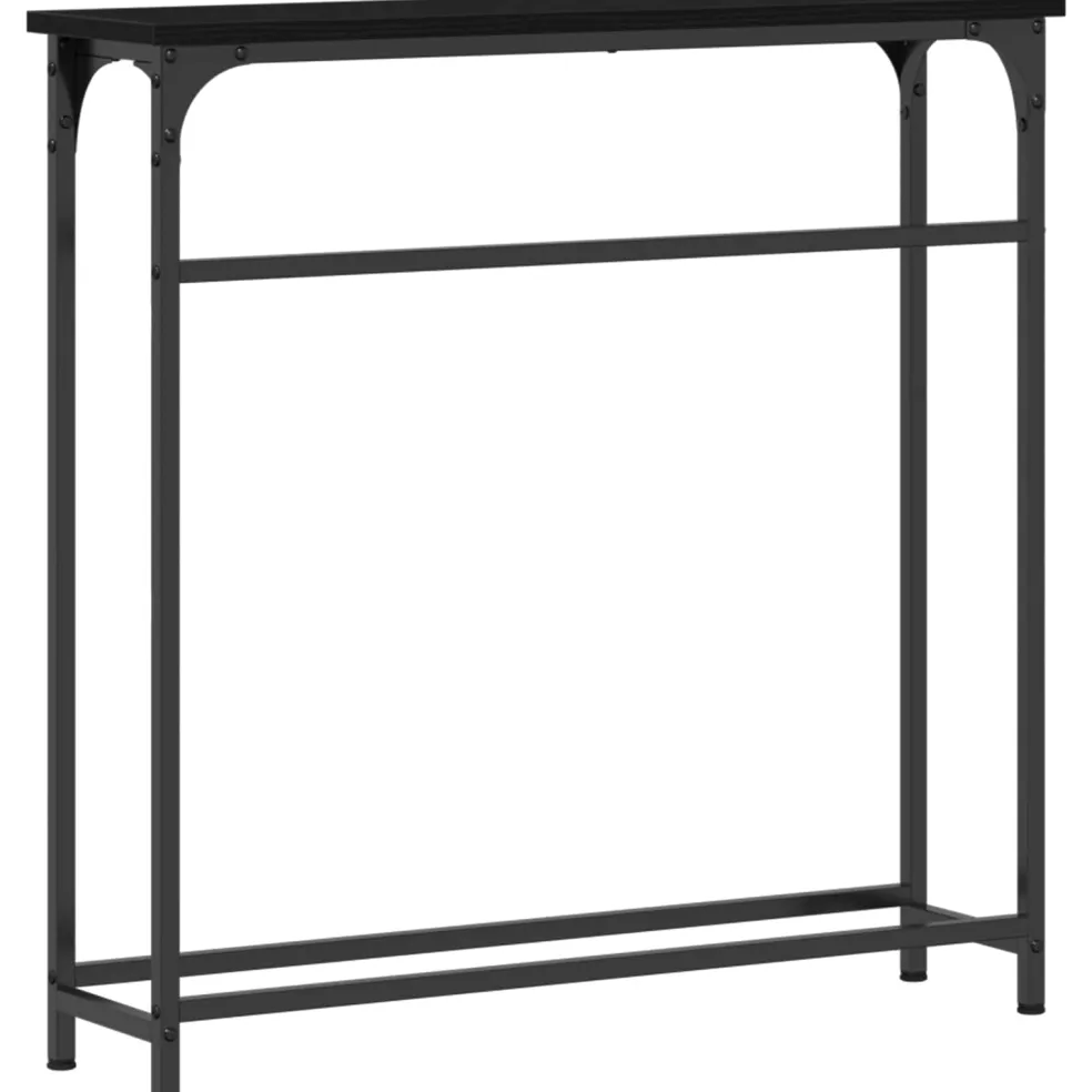 vidaXL Wandtafel Zwart Eiken 75 x 19,5 x 75 cm Bewerkt hout