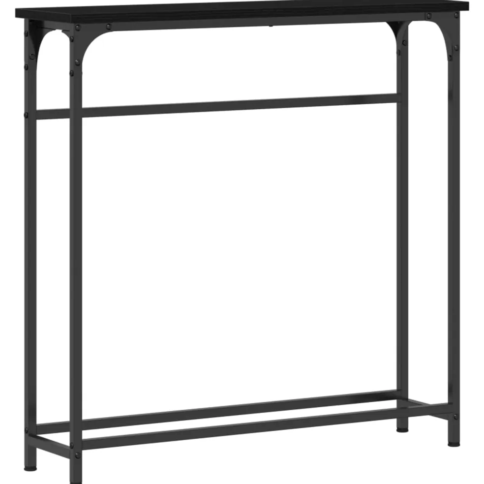 vidaXL Wandtafel Zwart Eiken 75 x 19,5 x 75 cm Bewerkt hout