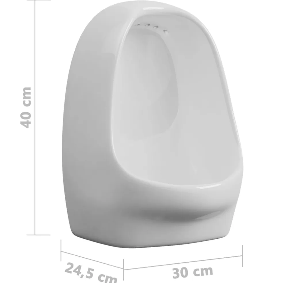 vidaXL Wandurinoir met spoelklep keramiek wit