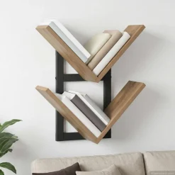 vidaXL Wand Vlonderschap Artisanaal eiken 43 x 15 x 47 cm Bewerkt hout