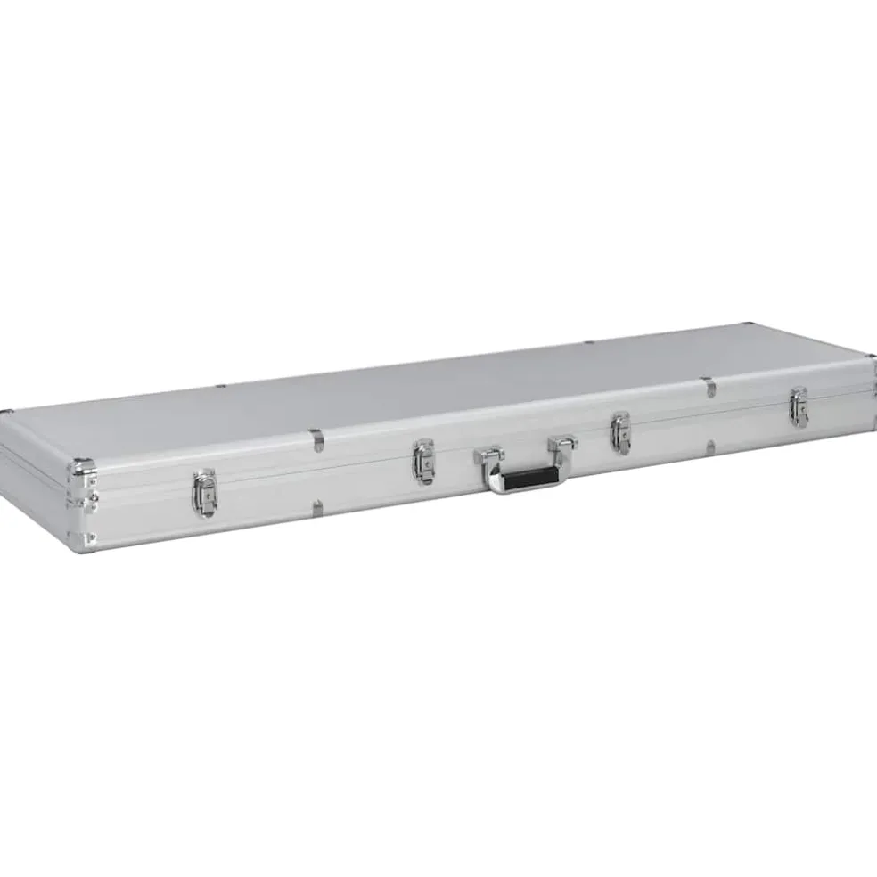 vidaXL Wapenkoffer 134x35x12 cm aluminium zilverkleurig