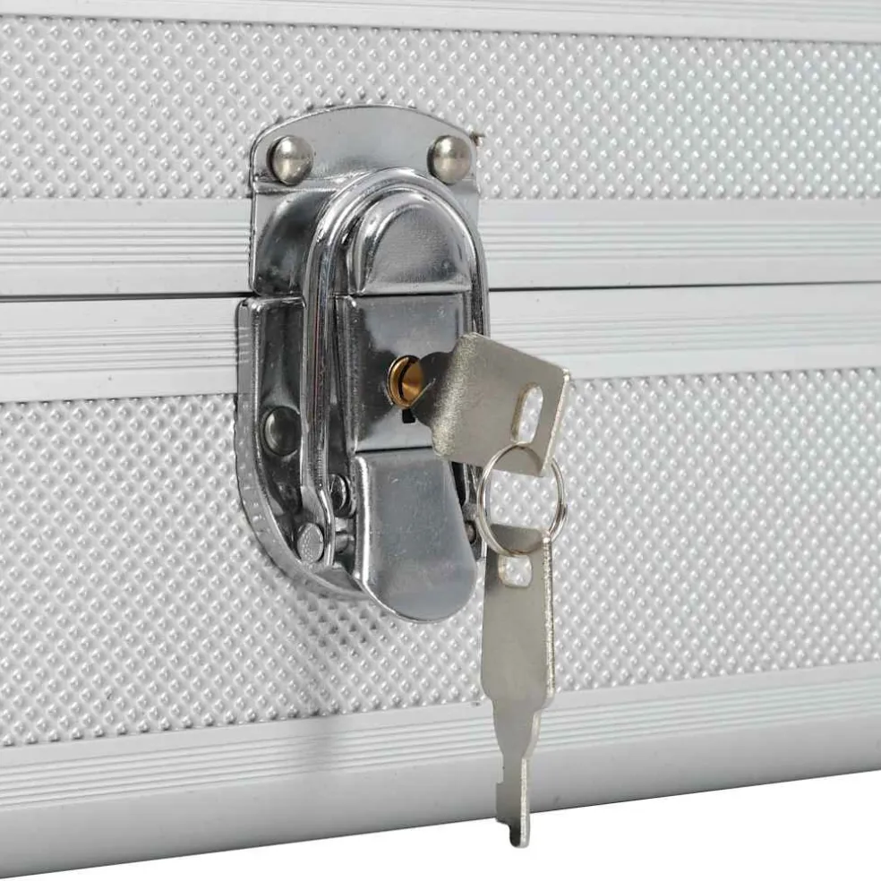 vidaXL Wapenkoffer 134x35x12 cm aluminium zilverkleurig