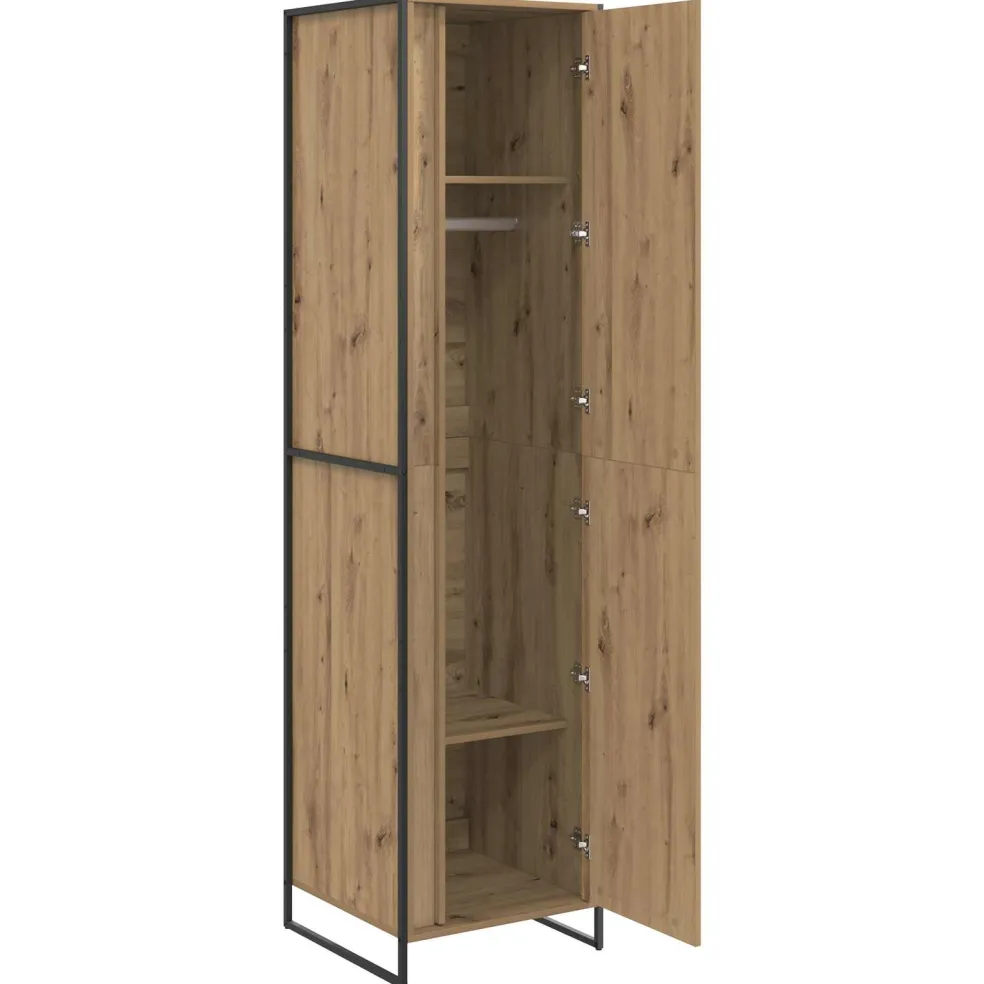 vidaXL Warderobe Ambachtelijk eiken 50 x 50 x 200 cm Bewerkt hout