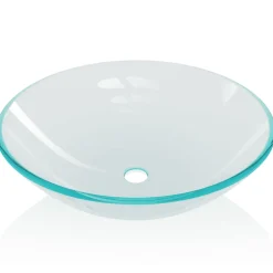 vidaXL Wasbak gehard glas 42 cm transparant