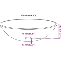 vidaXL Wasbak gehard glas 42 cm transparant