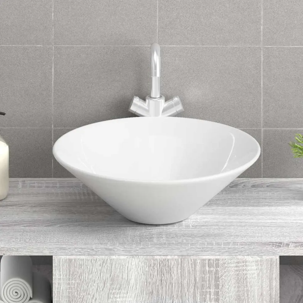 vidaXL Wasbakken 2 st 42x42x14 cm keramiek wit