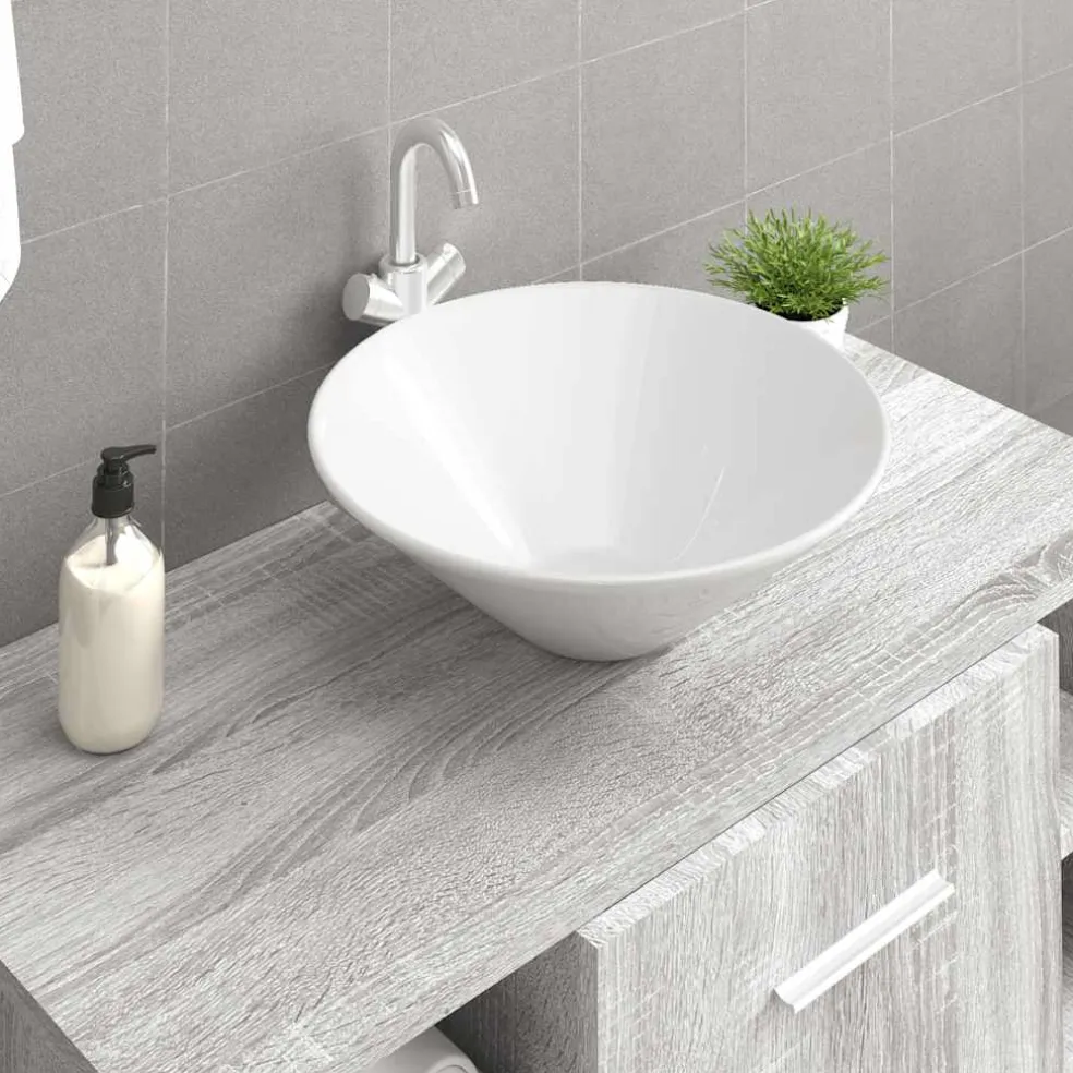 vidaXL Wasbakken 2 st 42x42x14 cm keramiek wit