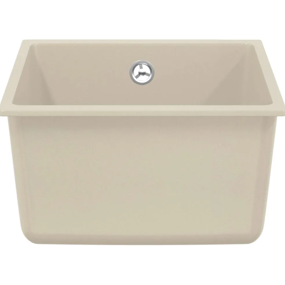 vidaXL Wasbak 80% Kwarts en 20% Hars 370 x 460 mm Beige