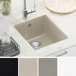vidaXL Wasbak 80% Kwarts en 20% Hars 370 x 460 mm Beige