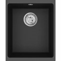 vidaXL Wasbak 80% Kwarts en 20% Hars 370 x 460 mm Zwart