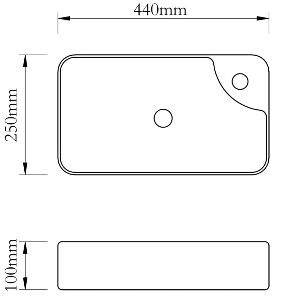 vidaXL Wasbak met kraangat, keramiek, wit