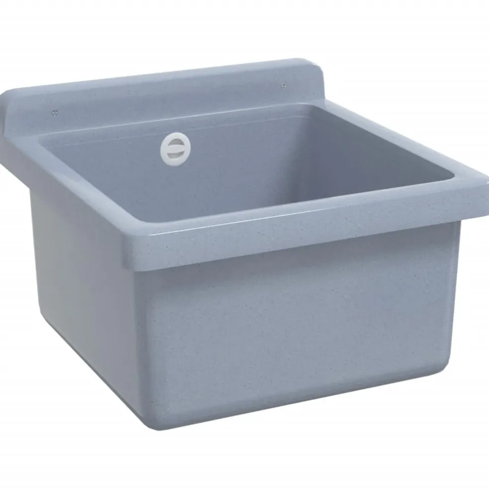 vidaXL Wasbak wandgemonteerd 40x40x24 cm hars grijs