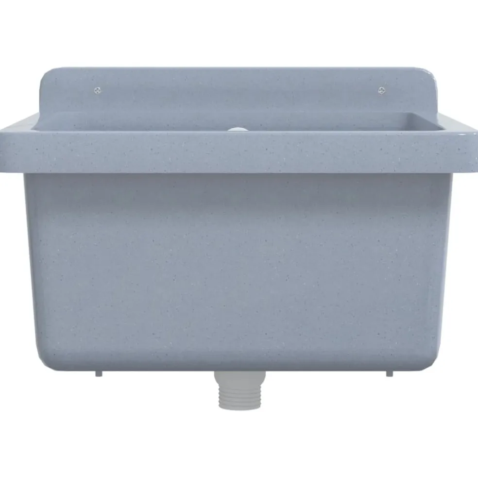 vidaXL Wasbak wandgemonteerd 40x40x24 cm hars grijs