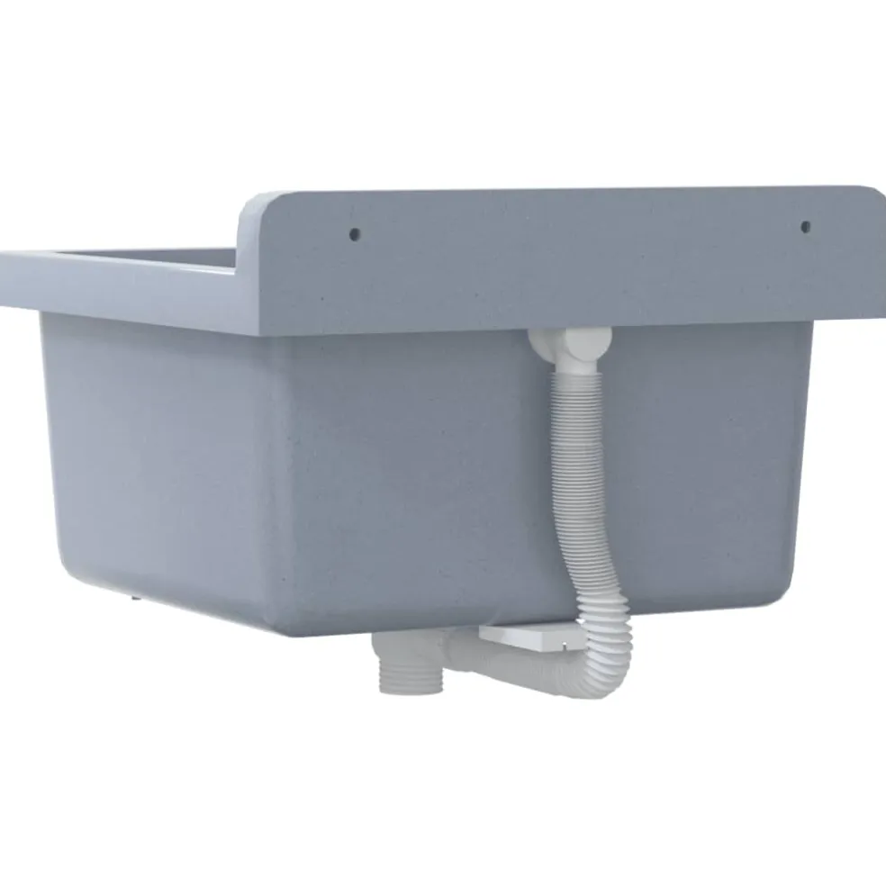 vidaXL Wasbak wandgemonteerd 40x40x24 cm hars grijs