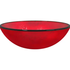 vidaXL Wasbak 42x14 cm gehard glas rood