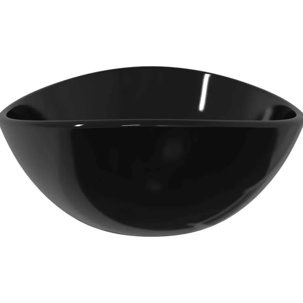 vidaXL Wasbak 54,5x35x15,5 cm gehard glas zwart